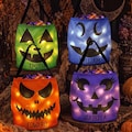Halloween Candy Bag For Kids Scary Pumpkin Face - Personalized Halloween Basket, Scary Pumpkin Face LED Trick or Treat Basket product logo
