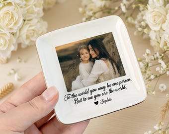 Plato de cerámica personalizado con foto, regalo para el Día de la Madre