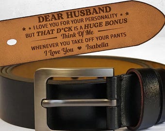 Personalized Leather Belt – Funny Anniversary Gift for Him