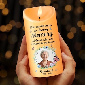 Custom Photo Memorial LED Candle: Personalized Sympathy Gift