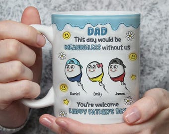 Fist Bump Personalized Mug Gift For Dad - 11oz Ceramic Coffee Mug - First Time Dad Gift - Fathers Day Gift For Dad Daddy Grandad - View #6