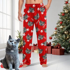 Custom Pet Photo Pajama Pants: Personalized Matching Family Pajamas