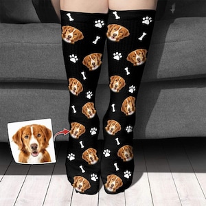 Custom Pet Photo Socks: Personalized Dog/Cat Dad Gift