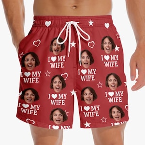 Grappige gepersonaliseerde Hawaiiaanse Aloha-strandshort - aangepaste foto tropisch heren zomercadeau, verjaardagscadeau, vakantie-outfit voor echtgenoot
