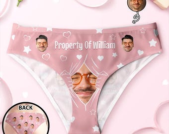 Ropa interior con foto de pareja, ropa interior personalizada, ropa interior divertida y personalizada para mujer.