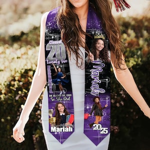 Custom Photo Graduation Stole: Personalized Silk Class of 2026
