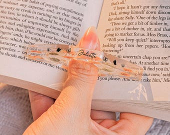 Reader Gift Personalized, Custom Resin Page Tool with Name, Thumb Ring Accessory