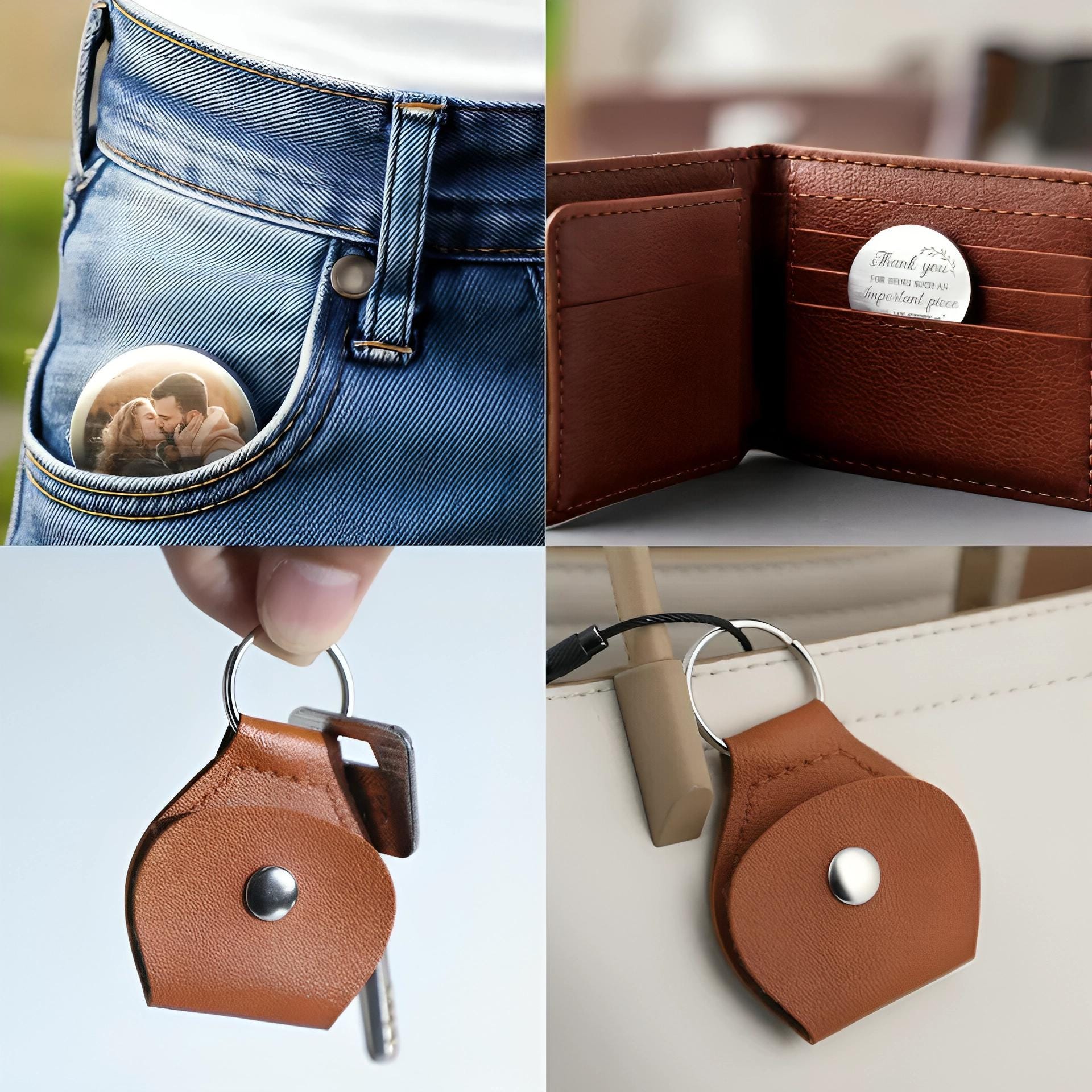 Personalised Engraved Pocket Hug Token With PU Leather Pouch – Gift For Him Or Her