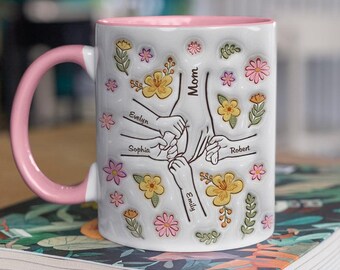 Personalized Family Hands Mug, Custom Mother's Day Gift
