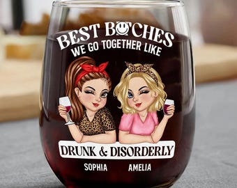 Personalized Bestie Wine Glass: Custom Friendship Gift
