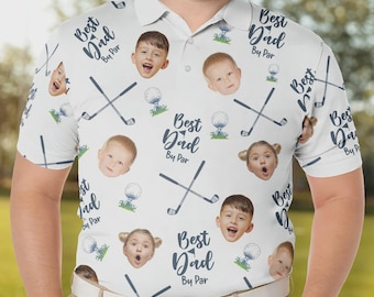 Custom Face Photo Polo Shirt, Father's Day Golf Gift