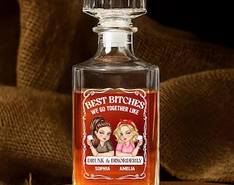 Personalized Bestie Whiskey Bottle: Funny Birthday Gift for Friends