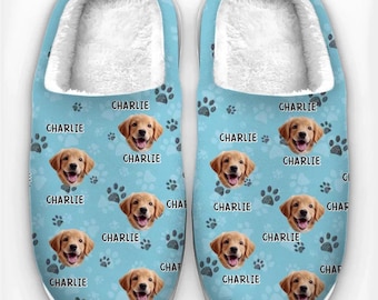 Custom Photo Dog Slippers: Personalized Pet Portrait Gift