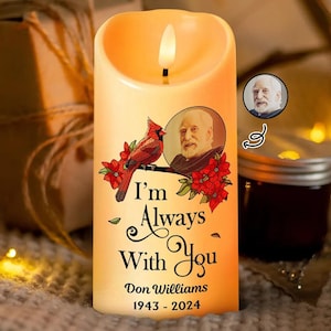 Personalized Photo Memorial LED Candle: Sympathy Gift, In Loving Memory