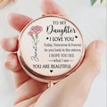 Personalized Daughter Compact Mirror, Rose Gold Gift from Mom product logo