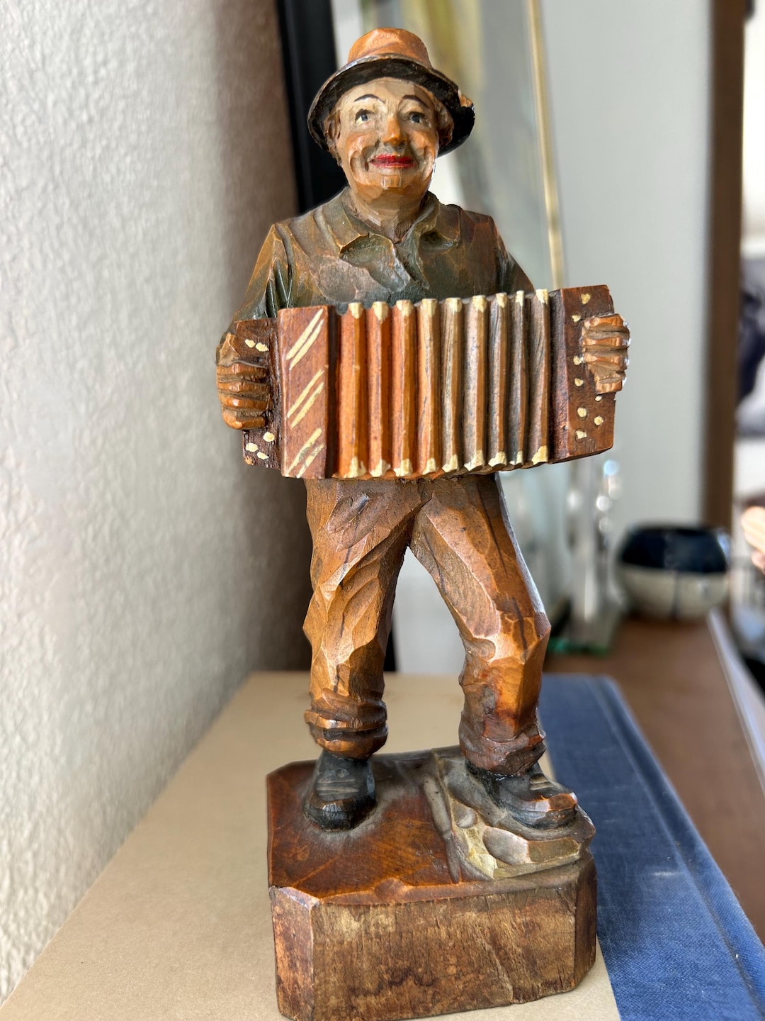 Vintage German Bavarian Hand-carved Wooden Figure, Playing Accordion - Etsy