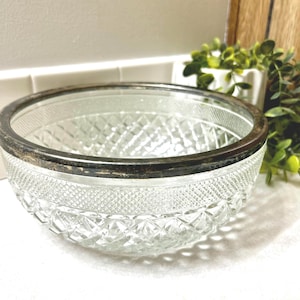 Vintage Silverplate England Glass Bowl