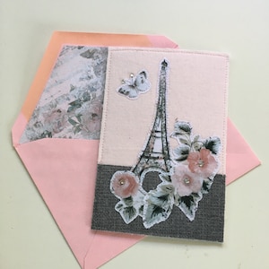 Carte postale en tissu Tour Eiffel/Carte postale sur le thème de Paris