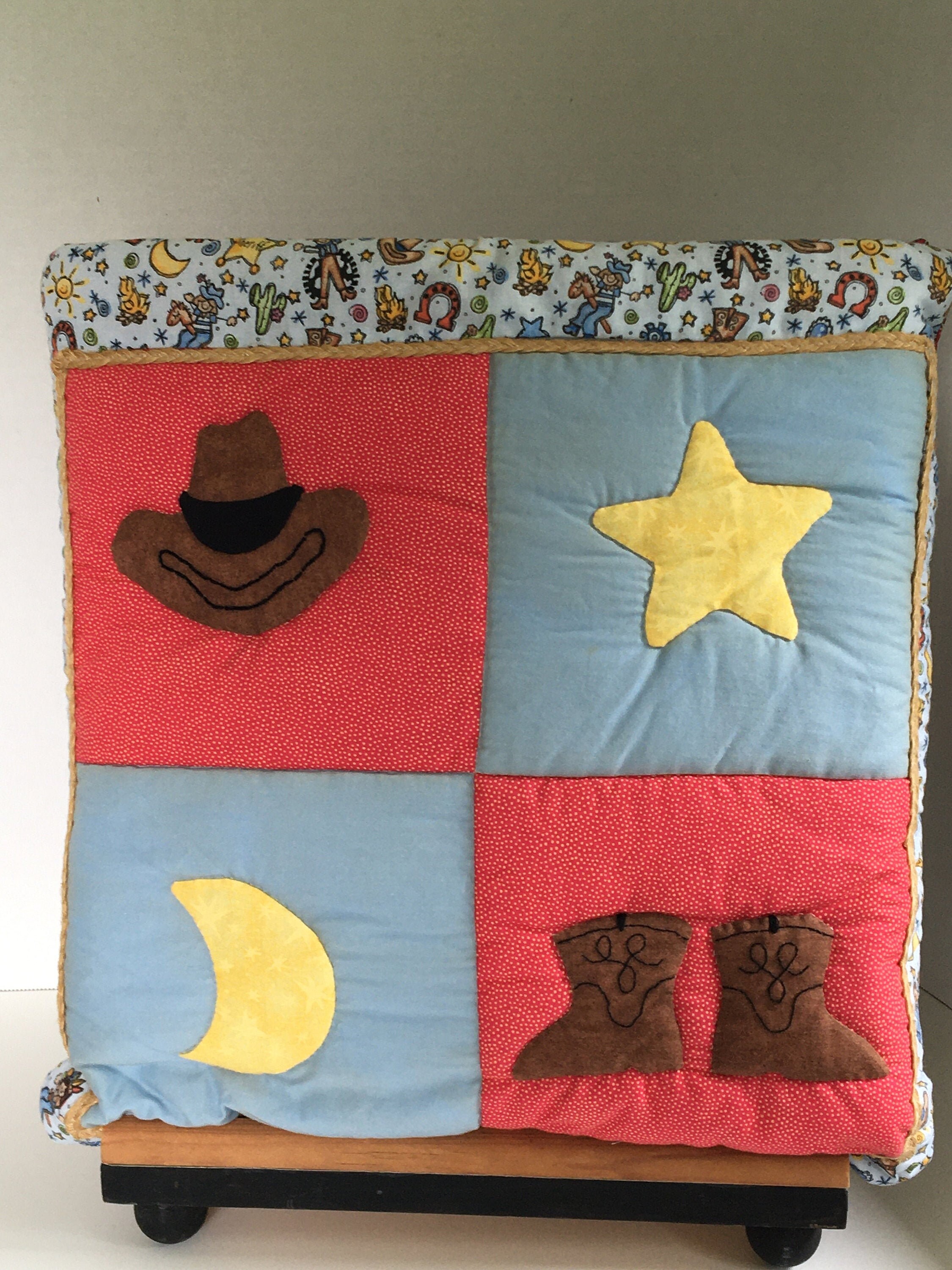 Western Themed Quillow Cowboys and Cowgirls Child s Lap Quilt