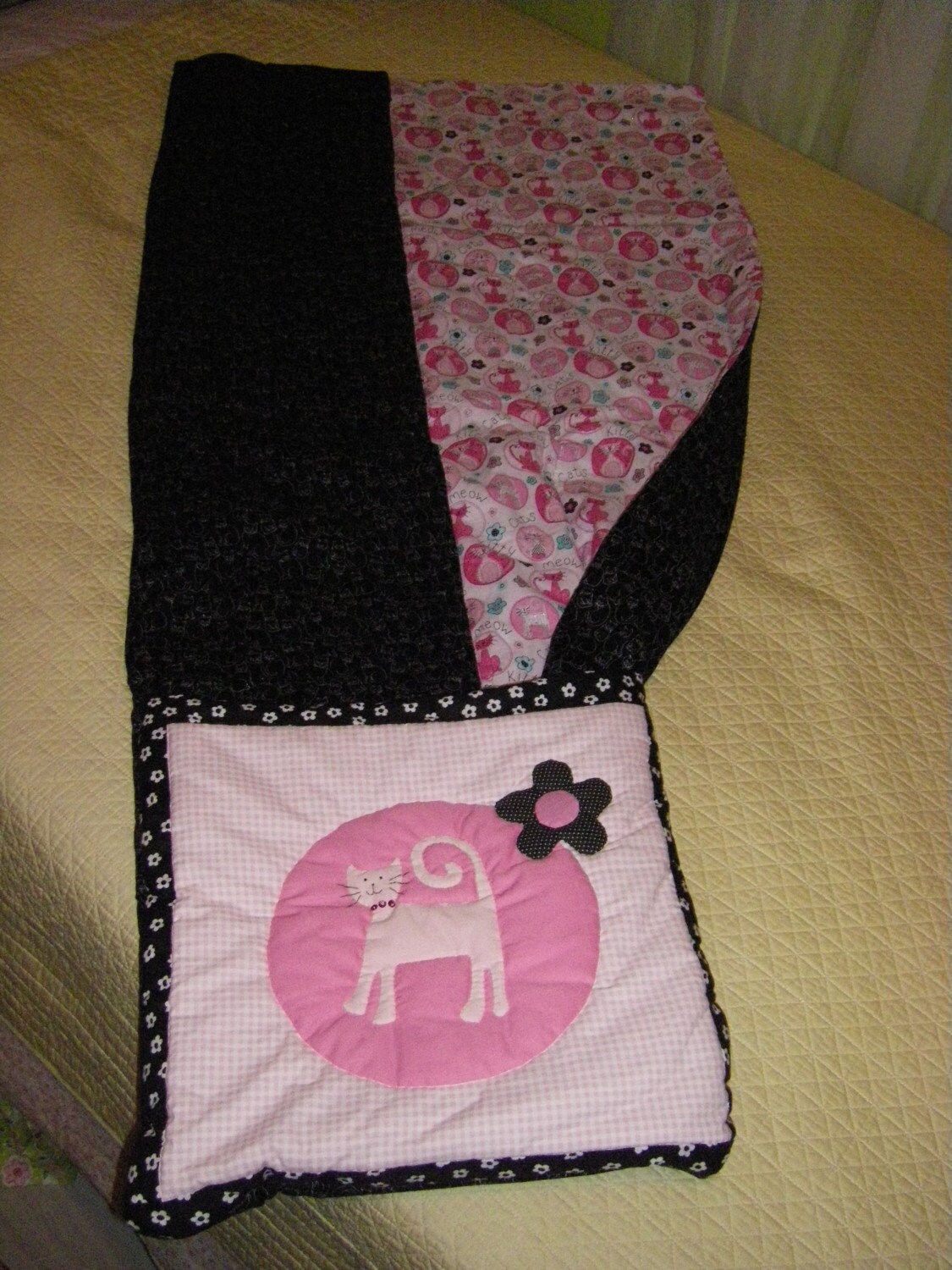 Child Size Cat Themed Quillow Quilt That Folds Into a Pilllow Etsy