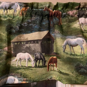 Horse Country Animal Farmhouse Livingroom Bedroom Window Valance Decor Treatment