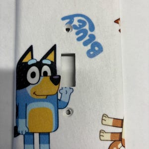 Bluey Dog Cartoon Single Light Switch Outlet Cover Decor Decoration Bedroom Bathroom Gift