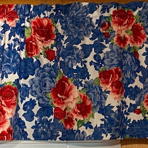 Pioneer Woman Heritage Floral Flower Blue Bedroom Kitchen Window Topper Treatment Valance Decor