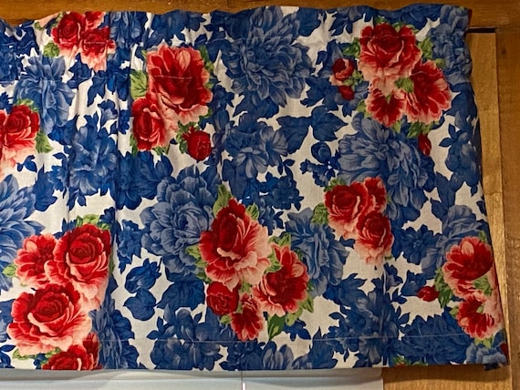 Pioneer Woman Heritage Floral Flower Blue Bedroom Kitchen Window