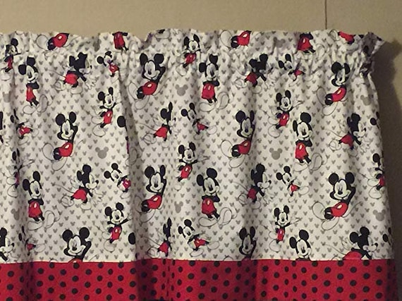 Red Polka Dot Black Mickey Minnie Mouse Kitchen Bedroom Etsy