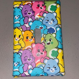 Care Bear Cartoon Single Light Switch Outlet Cover Decor Decoration Bedroom Bathroom Gift