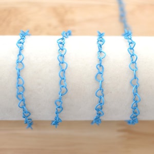 Stainless Steel PVD Capri Blue Heart Chain
