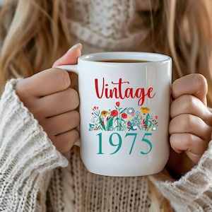 50. Geburtstagsbecher, Vintage 1975 Becher, 50. Geburtstagsgeschenk für 50. Geburtstagsfreund, 50. Geburtstag Frau 50. Geburtstagsbecher Vintage 1975 Becher