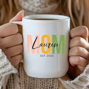 Mom Custom Mug Gift Mom Birthday Gift Pregnancy Announcement Cup New Mom Name Mug Baby Reveal Present First time Mom Mug Present Gift Baby