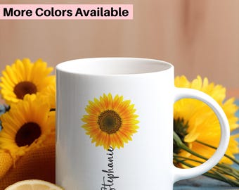 Sunflower Mug Personalize Gifts Sunflower Cup Sunflower Coffee Mug Sunflower Coffee Cup Sunflower Custom Gift For Her Sunflower Gifts Women