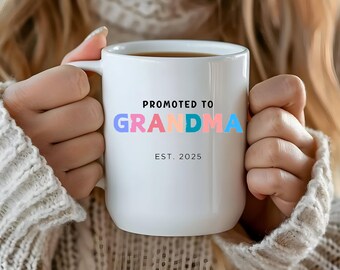 Promoted Grandma Mug Pregnancy Announcement Grandparents Gift New Grandma Gift Personalized Mug First Time Grandma Gift from Baby Present