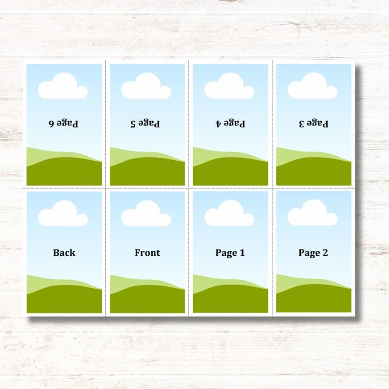 Blank Mini Coloring Book Template, A4 Foldable Design, Printable ...