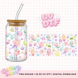 Mermaid Under The Sea 16oz Cup Wrap PNG, UV DTF (Digital Download).