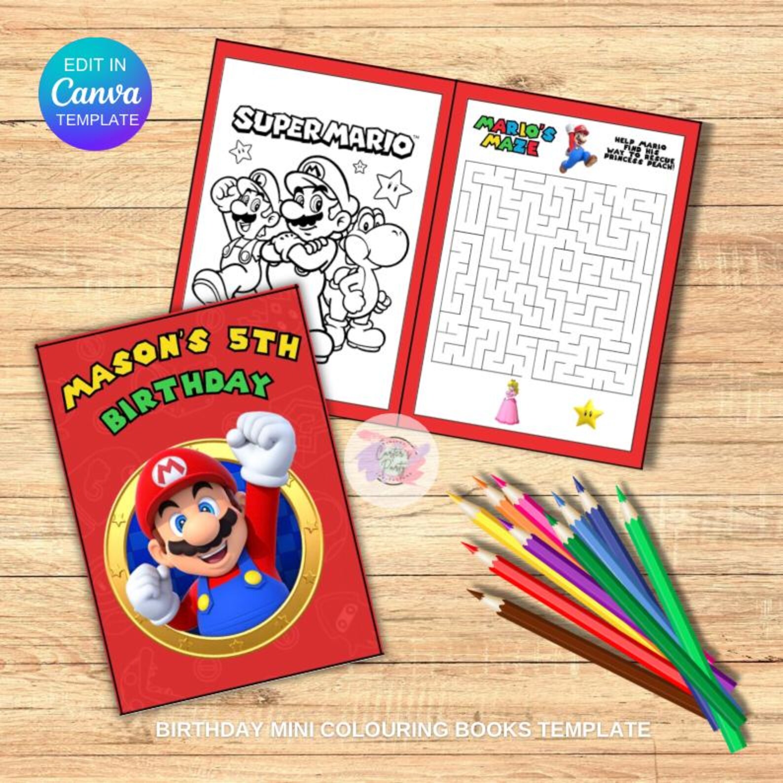 Super Mario Mini Coloring Book, Super Mario Theme, Super Mario Coloring ...