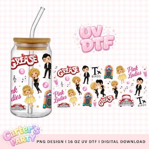 Fettfilm 16oz koppomslag PNG, UV DTF-design (digital nedladdning)