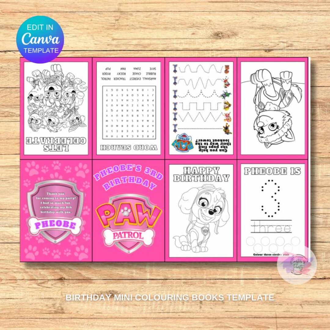 Paw Patrol Mini Coloring Book, Paw Patrol Theme, Paw Patrol Coloring ...