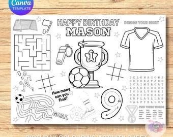 Foglio di attività per il compleanno a tema calcio: gioco di società stampabile (download digitale)