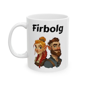 D&D Firbolg Ceramic Mug, RPG Coffee Cup, Gamer Gift, Fantasy Tea Mug, Tabletop Gaming Decor, Geeky Present, DND Gift