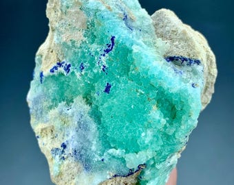 72g Natural Aragonite Crystal with Azurite Specimen from Afghanistan