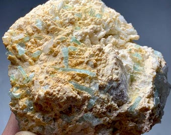 Green Tourmaline & Lepidolite Crystal Specimen, Afghanistan