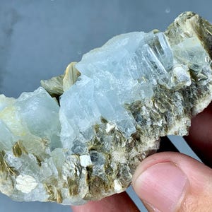 Aquamarine Crystal with Muscovite: Rare Mineral Specimen, Skardu Pakistan
