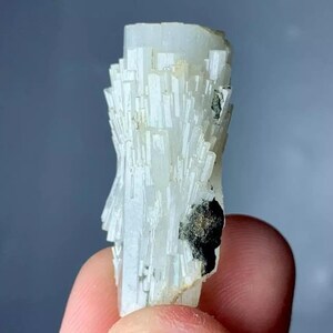 55ct Majestic Aquamarine Crystal Specimen With Black Tourmaline