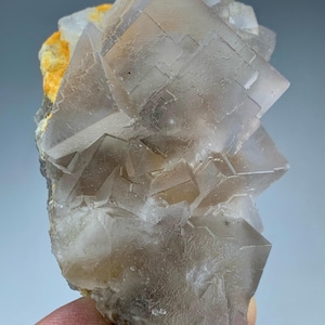 Ejemplar de fluorita cúbica transparente natural de 126 g, procedente de Pakistán. Piedra curativa, colección de minerales, decoración del hogar.