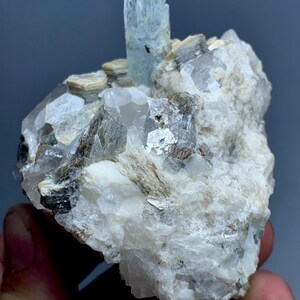 80g Aquamarine Crystal Cluster with Matrix from Pakistan