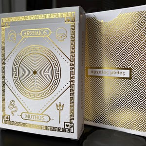 Archaios Muthos Playing Cards, Poker Deck, Ancient Greece, Collector Deck, Limited Edition, White Edition