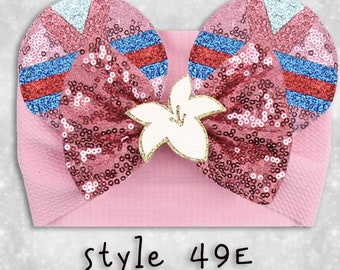 Minnie Mouse Ears Stretch Headband For Baby, Shower Gift, Baby Princess Fashion, Girl Bling, Mulan Disney / Style 49E